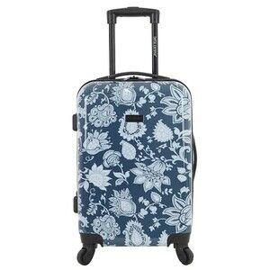 Dalia Collection Navy and White Floral Rolling Shoulder Bag 22”travel bag